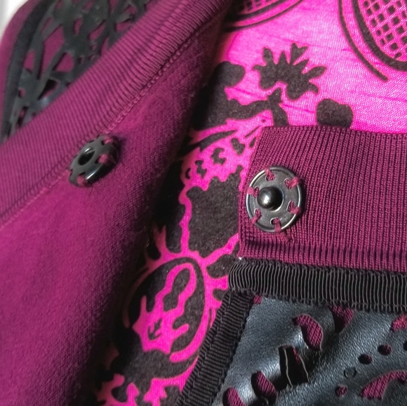 Naeem Khan Lasercut Knit Moto Jacket - Picture 7 of 9